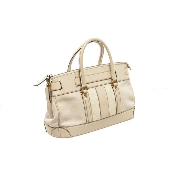 Pre Loved Gucci White Leather Lock Shoulder Bag - Picture 3 of 8